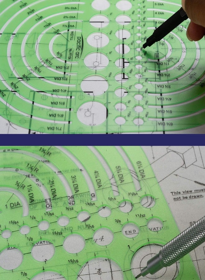 Pacific Arc Circles Radius Master Template Guide, from 1/2 Inch to 3 3/4 Inch Radius and 36 Perfect Circles from 3/64 to 1 Inches - Image 5